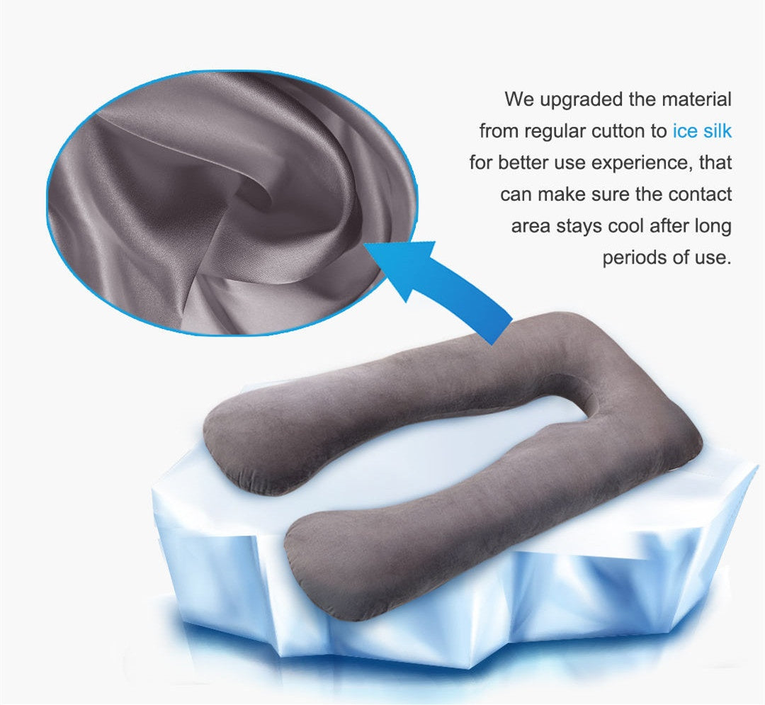 Solviari™ U-Shaped Pregnancy Pillow – Cooling Ice Silk Upgrade