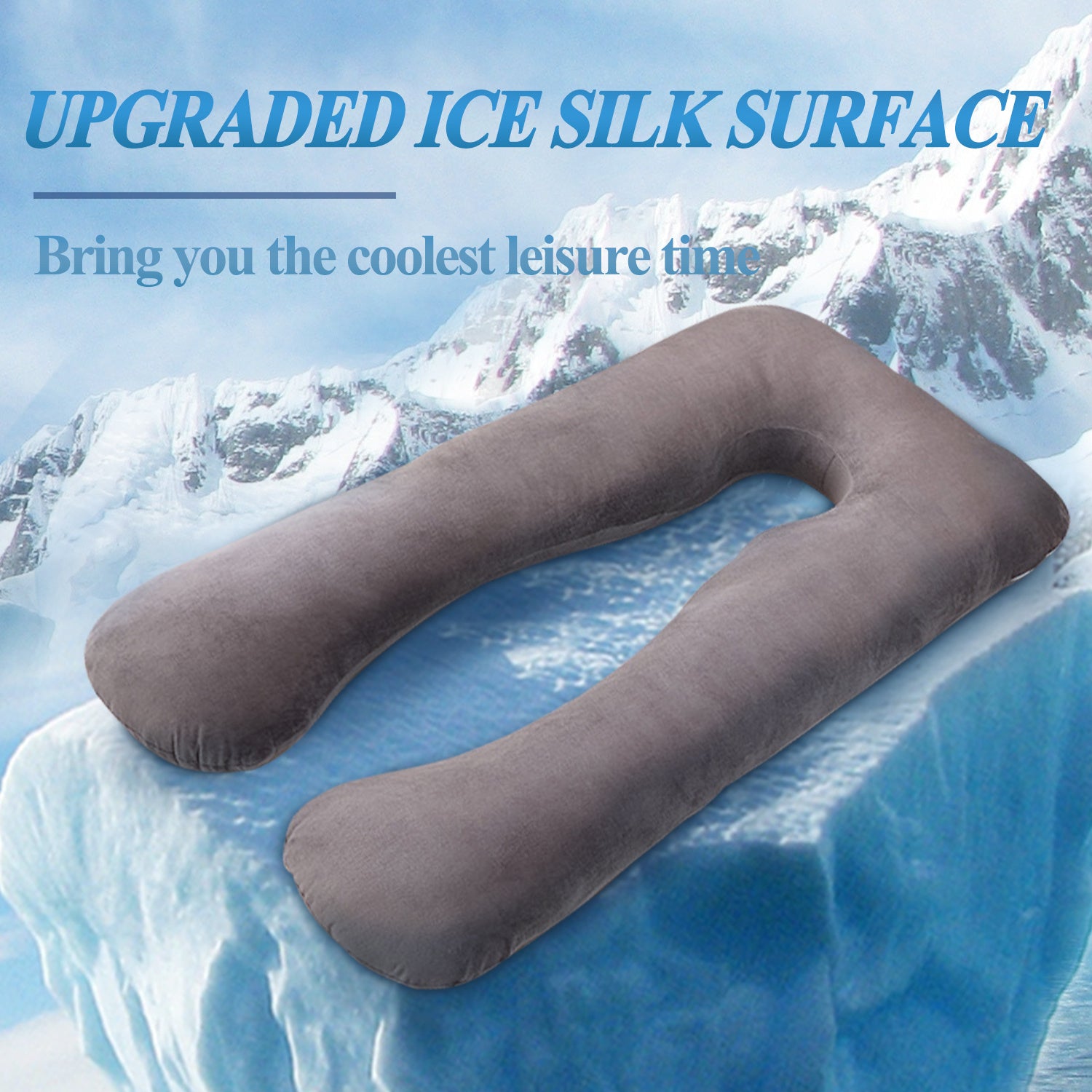 Solviari™ U-Shaped Pregnancy Pillow – Cooling Ice Silk Upgrade